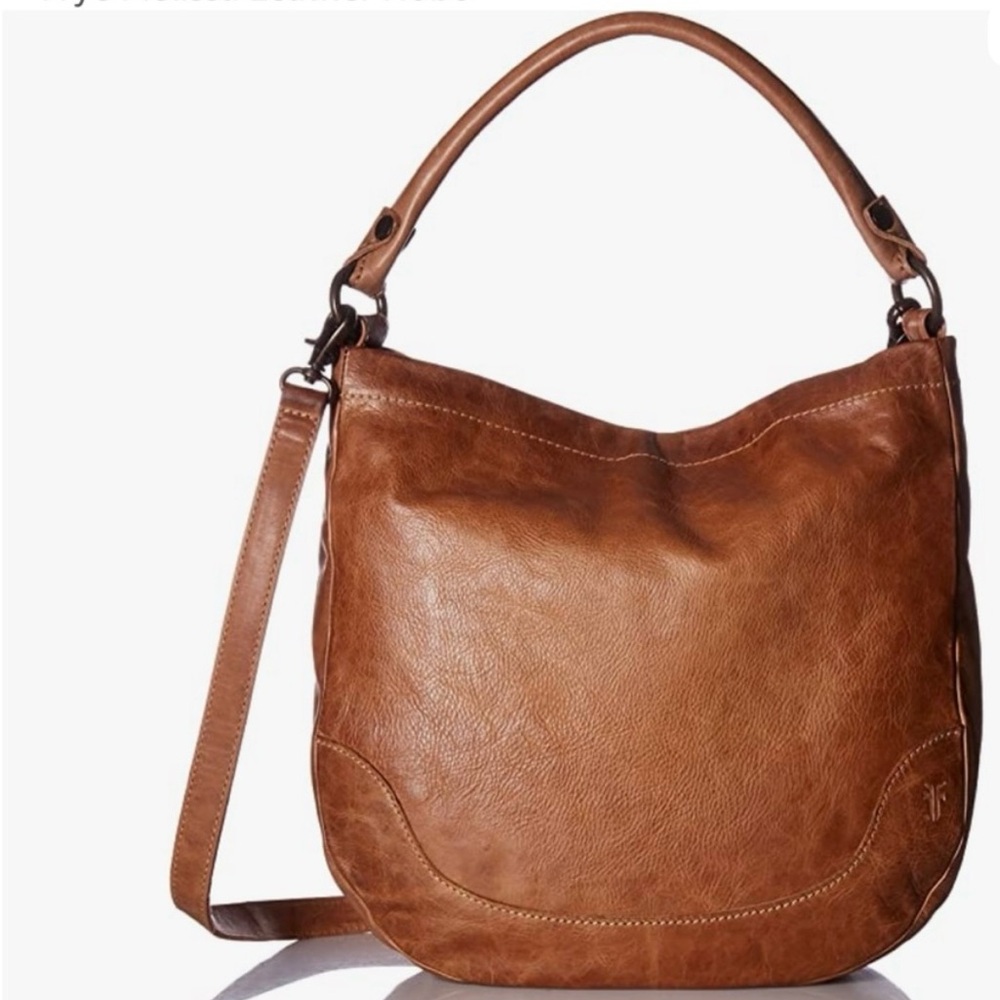 Frye Tan Leather Embossed Logo